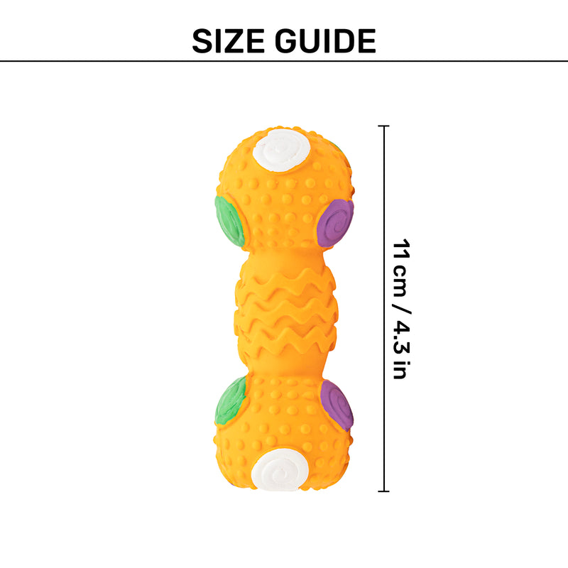 TLC Spiral Dumbbell Squeaky Chew Toy For Dog - Orange - Heads Up For Tails