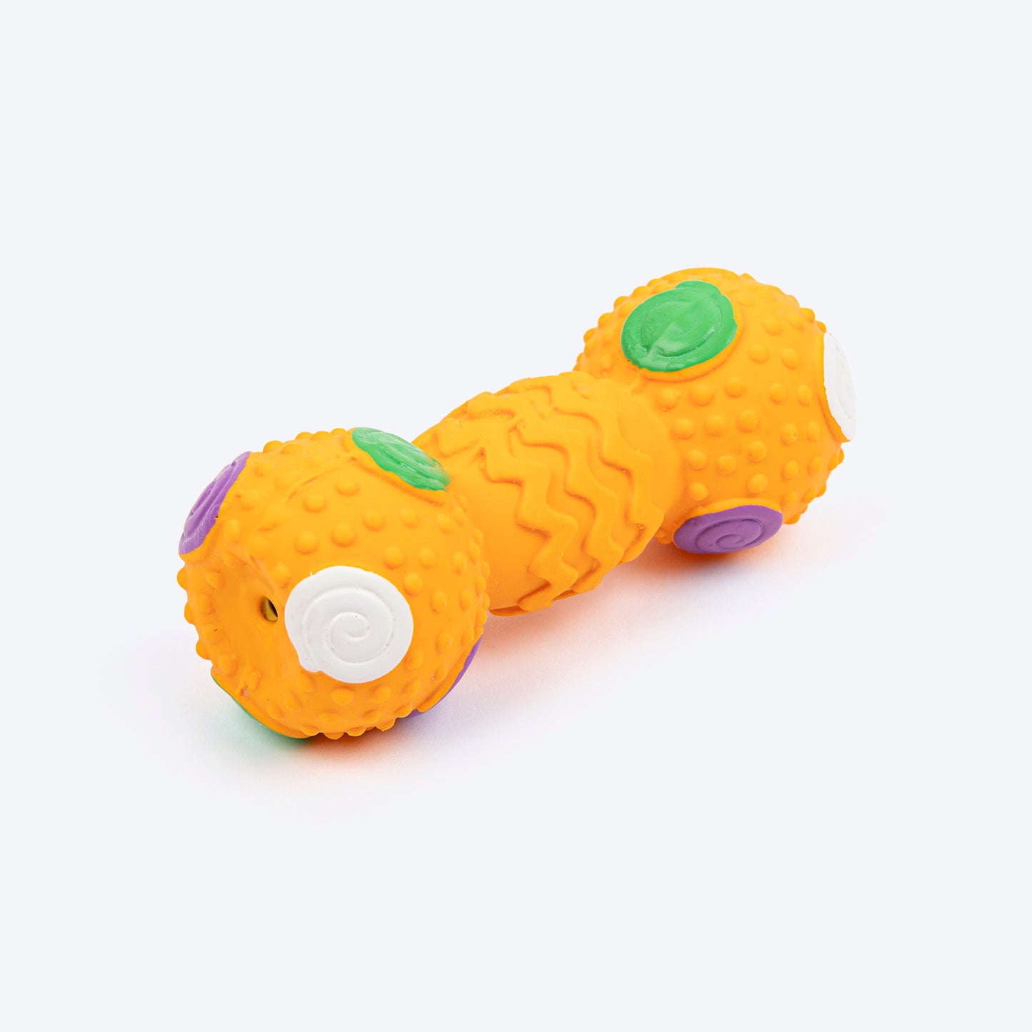 TLC Spiral Dumbbell Squeaky Chew Toy For Dog - Orange - Heads Up For Tails