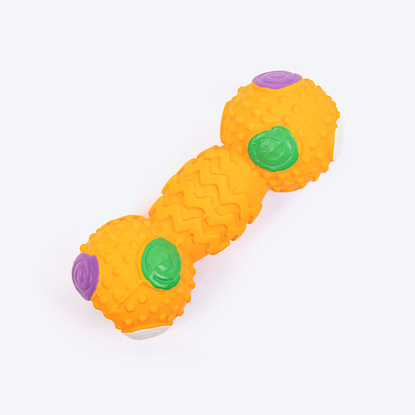 TLC Spiral Dumbbell Squeaky Chew Toy For Dog - Orange - Heads Up For Tails