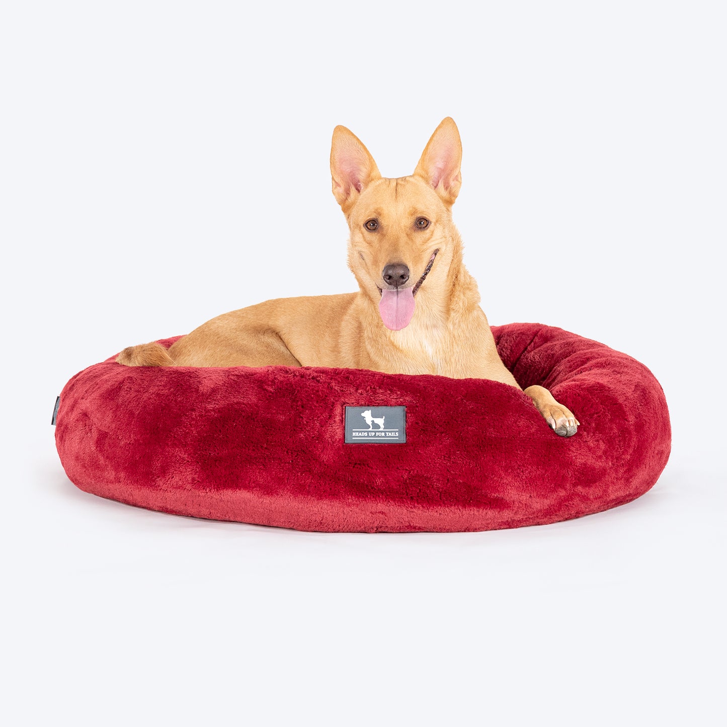 HUFT Snuggle Sphere Donut Bed For Dog & Cat - Red - Heads Up For Tails