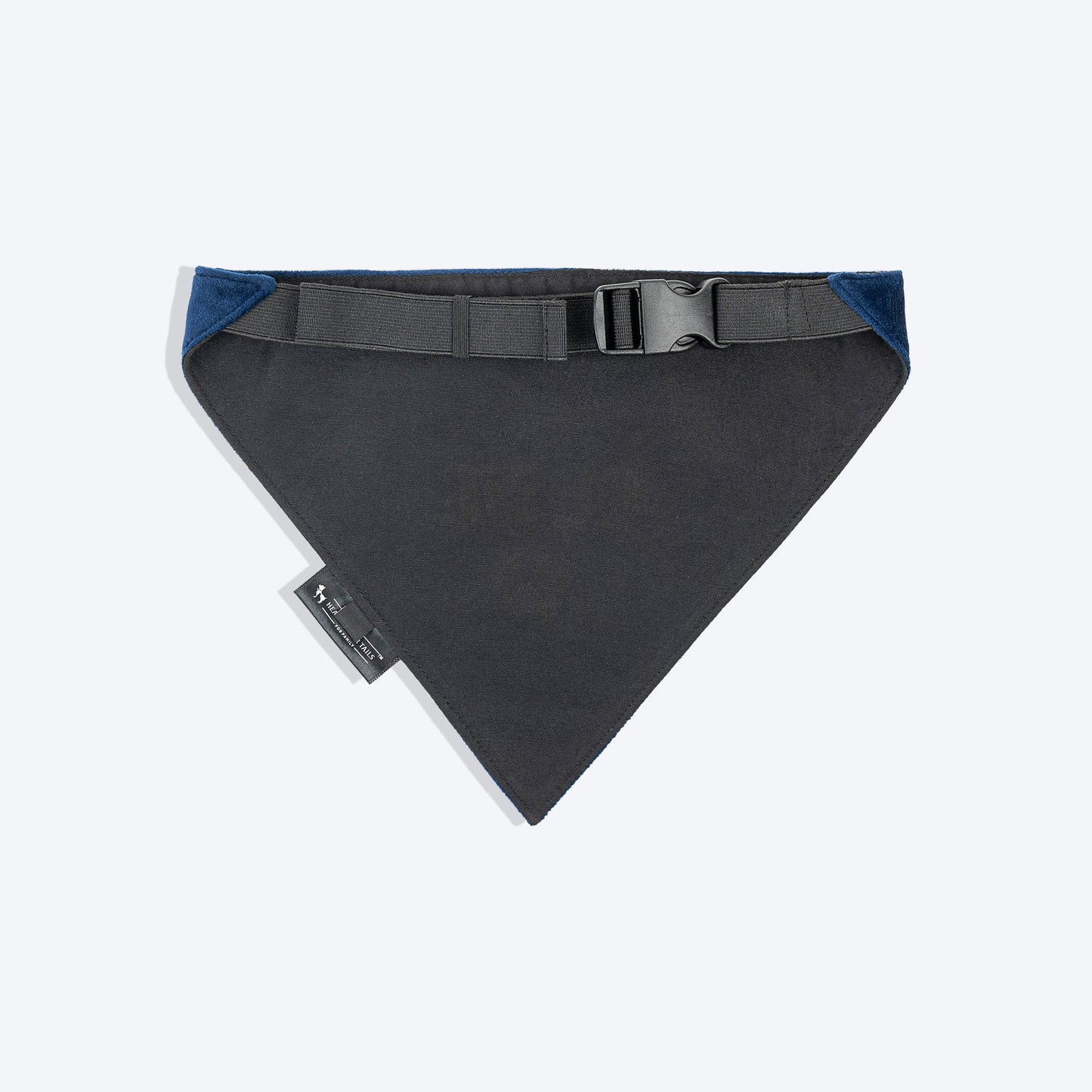 HUFT Personalised Luxe Velvet Bandana For Dog - Navy Blue_05