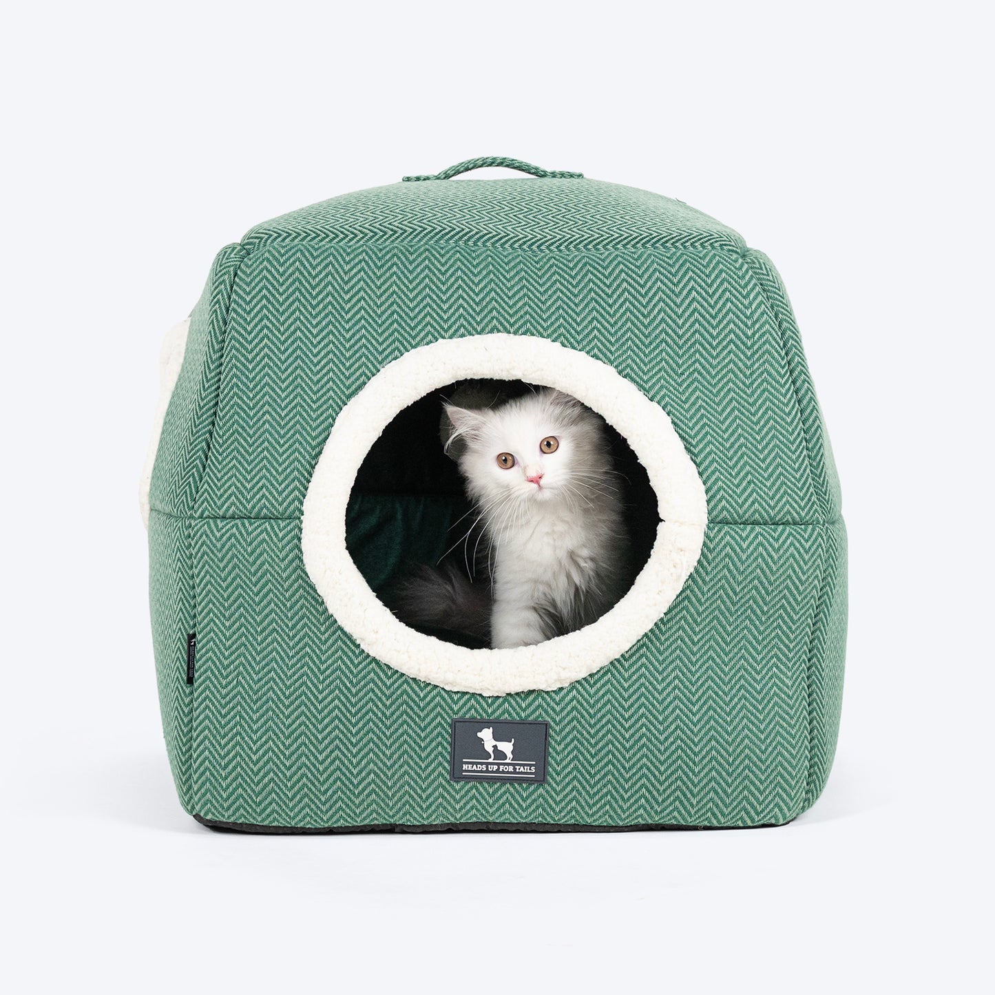 HUFT Furbulous Tent Bed For Cat - Green - Heads Up For Tails