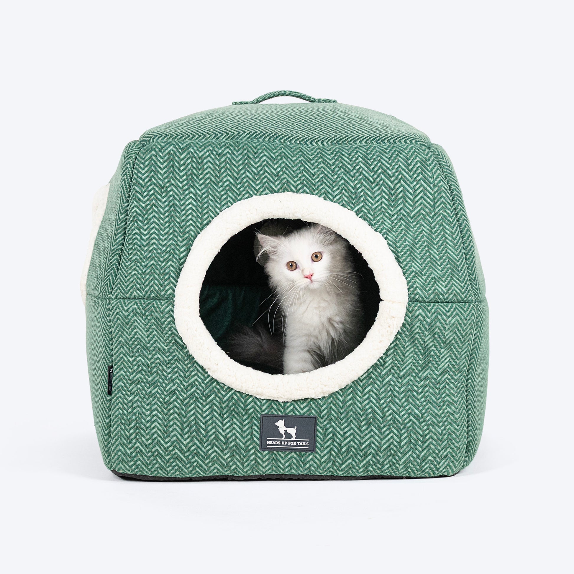 HUFT Furbulous Tent Bed For Cat - Green - Heads Up For Tails