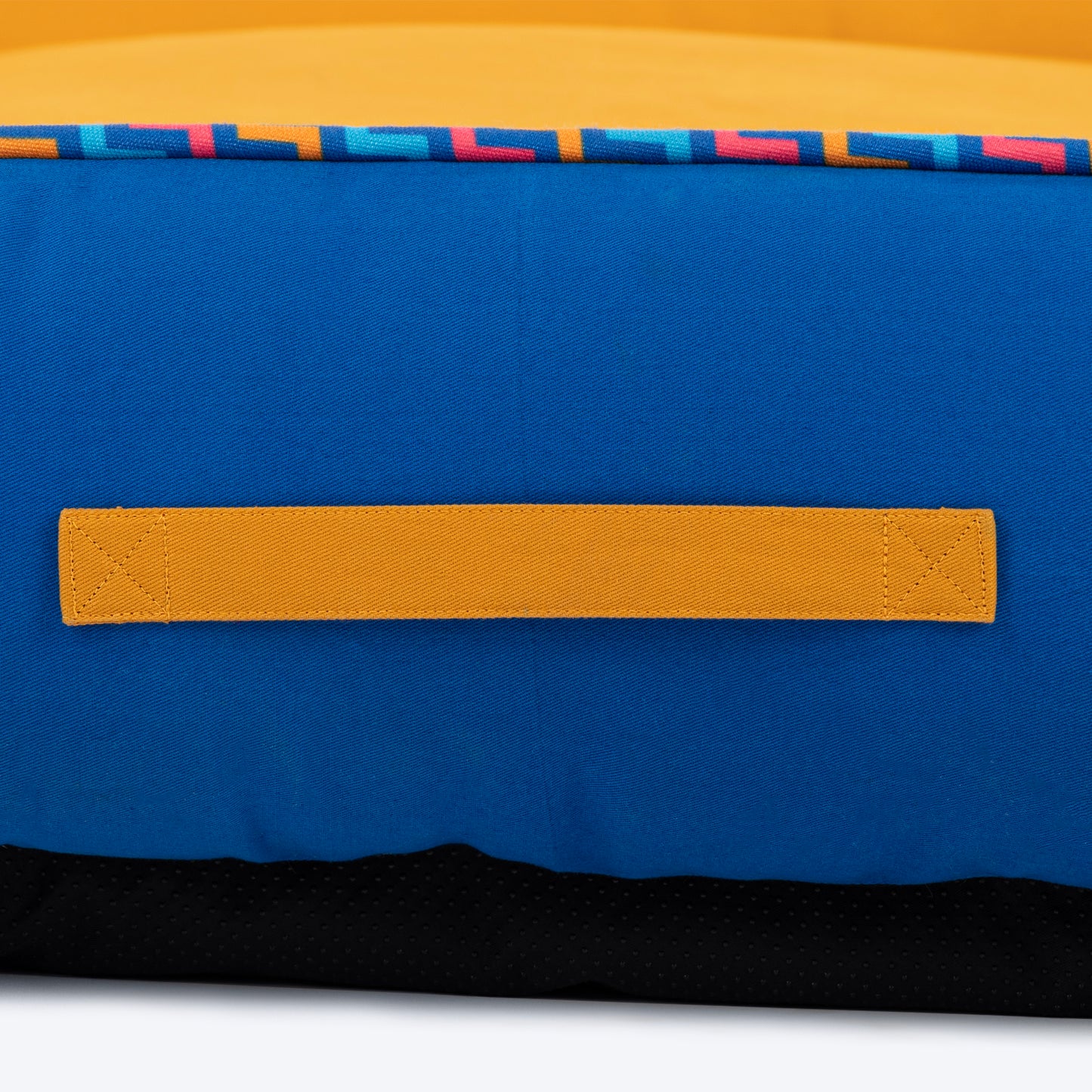 HUFT Classic Lounger Dog Bed - Blue & Mustard Yellow - Heads Up For Tails