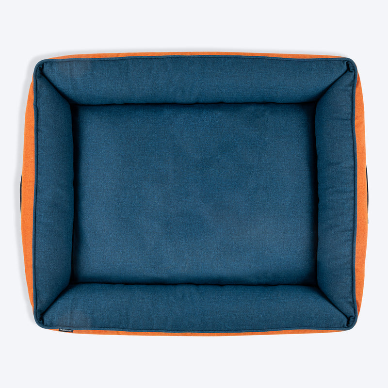HUFT Rustic Retreat Dog Bed - Rust & Navy - Heads Up For Tails