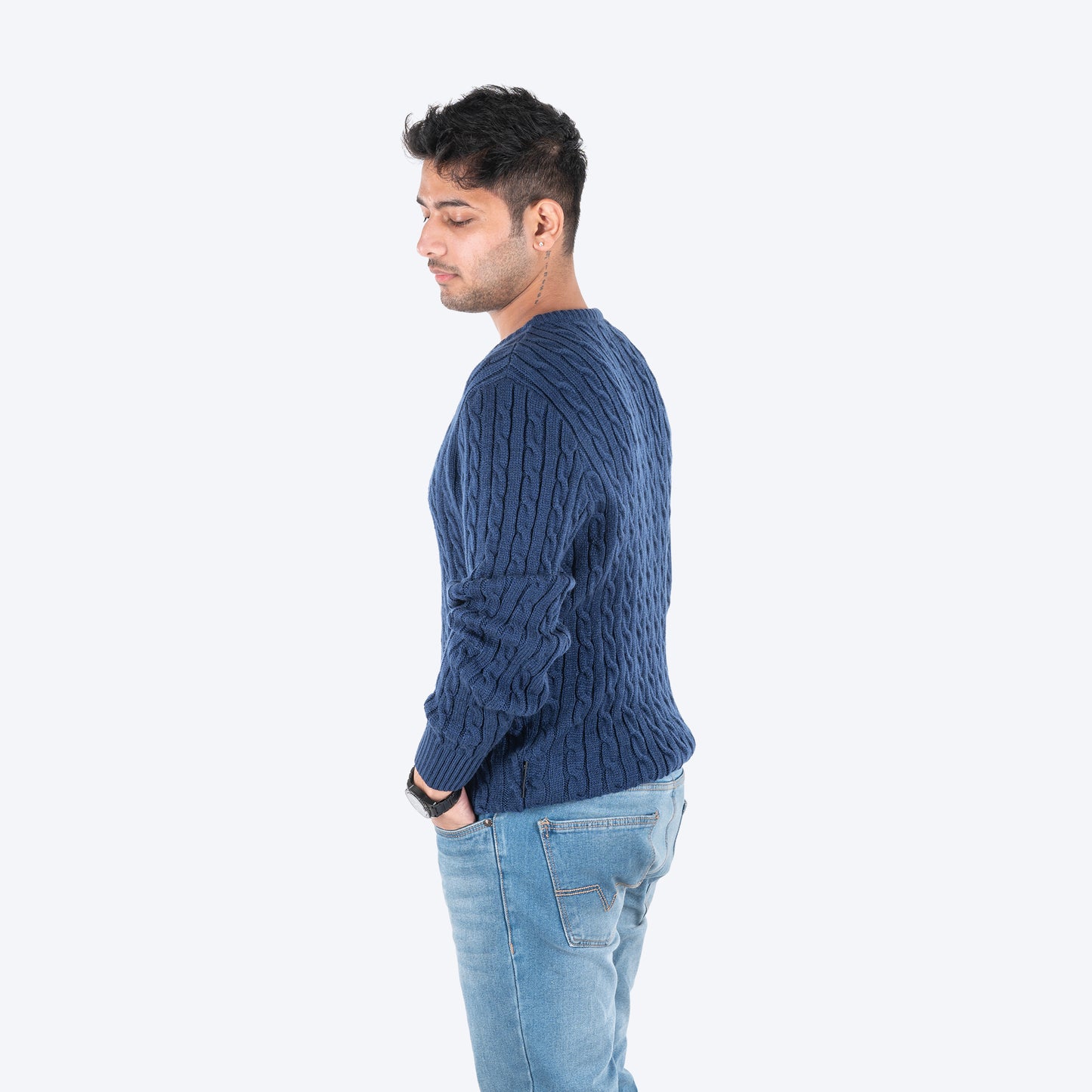 HUFT Twinning Classic Sweater For Hoomans - Lazuli Blue - Heads Up For Tails