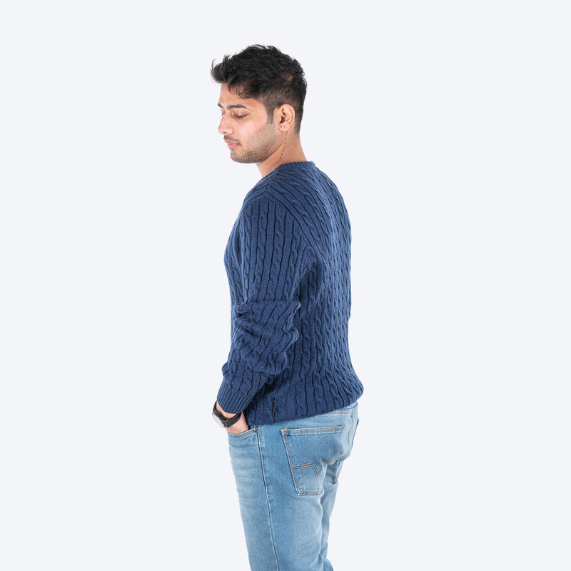 HUFT Twinning Classic Sweater For Hoomans - Lazuli Blue - Heads Up For Tails