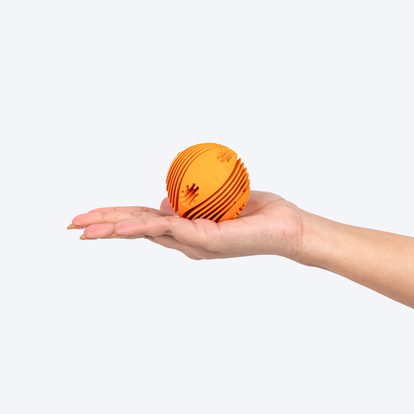 TLC Spiral Textured Ball Chew Toy For Dog - Orange - Heads Up For Tails