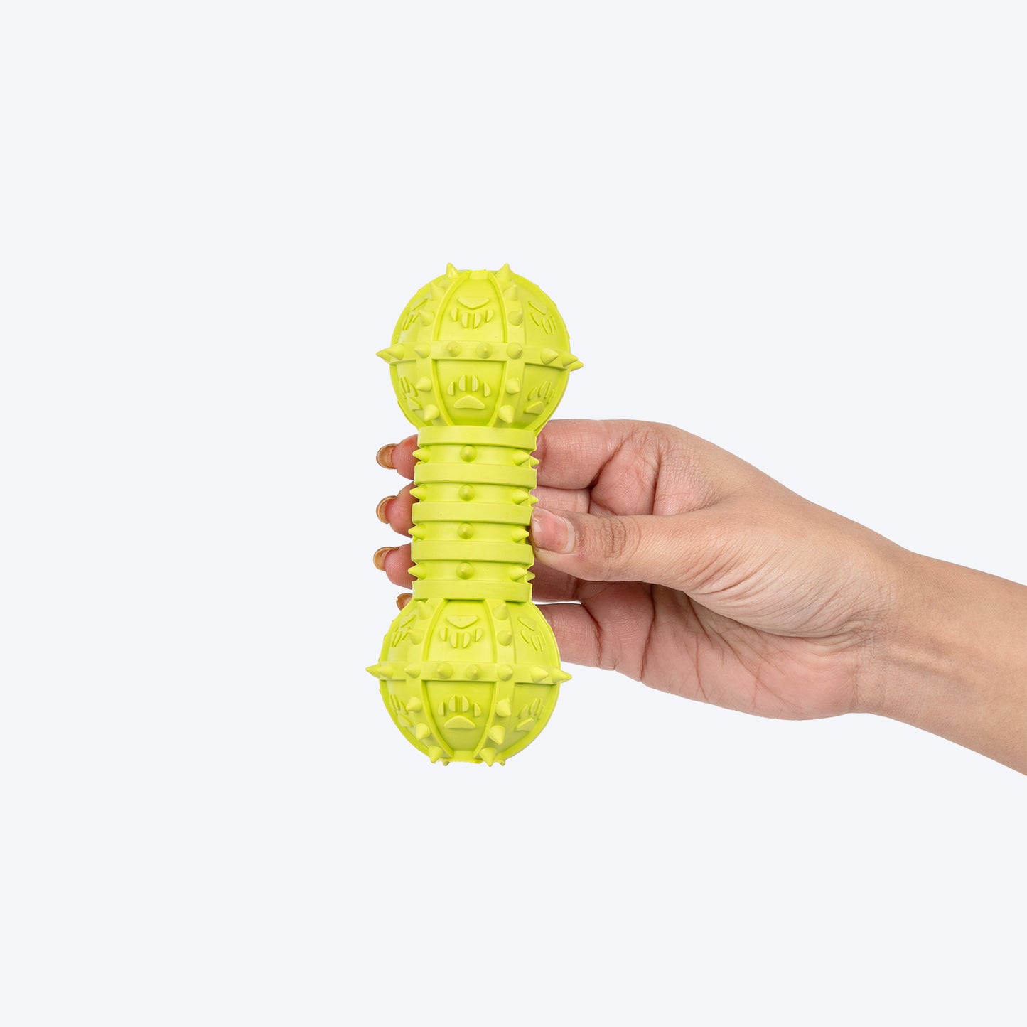 TLC Spiky Dumbbell Squeaky Chew Toy For Dog - Green - Heads Up For Tails