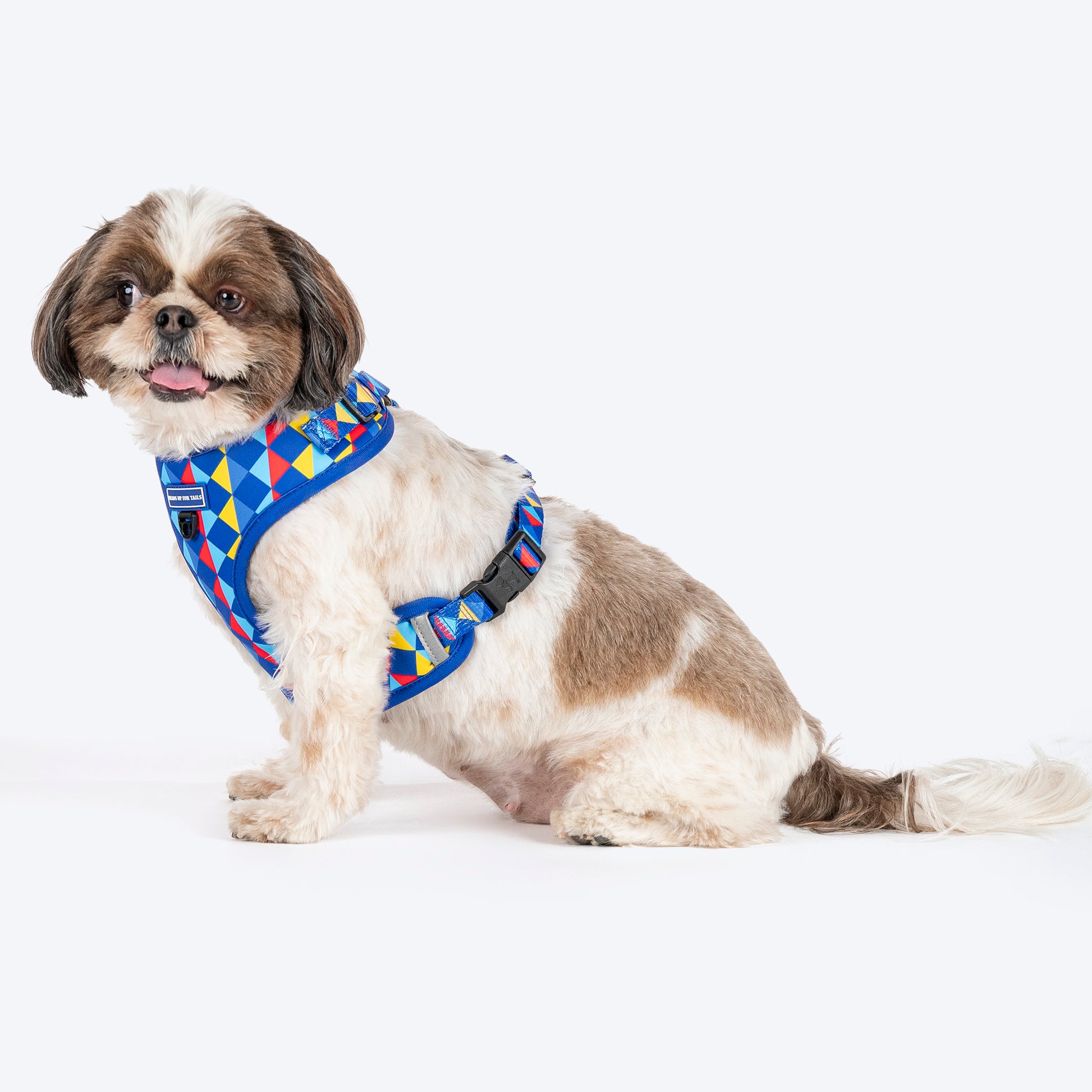 HUFT Prism Patterns Adjustable Harness For Dog - Blue - Heads Up For Tails