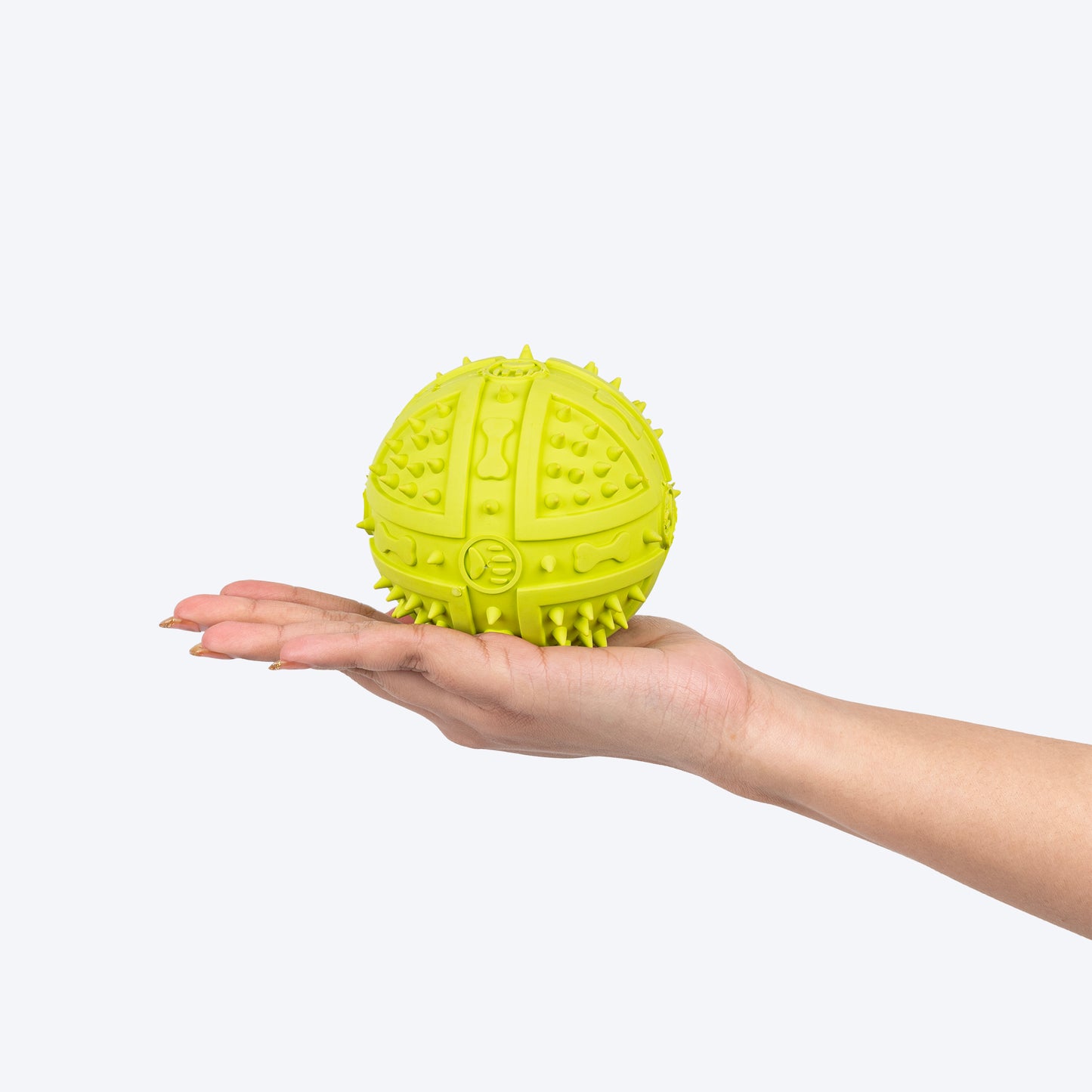 TLC Dotted Textured Ball Squeaky Chew Toy For Dog - Green - Heads Up For Tails