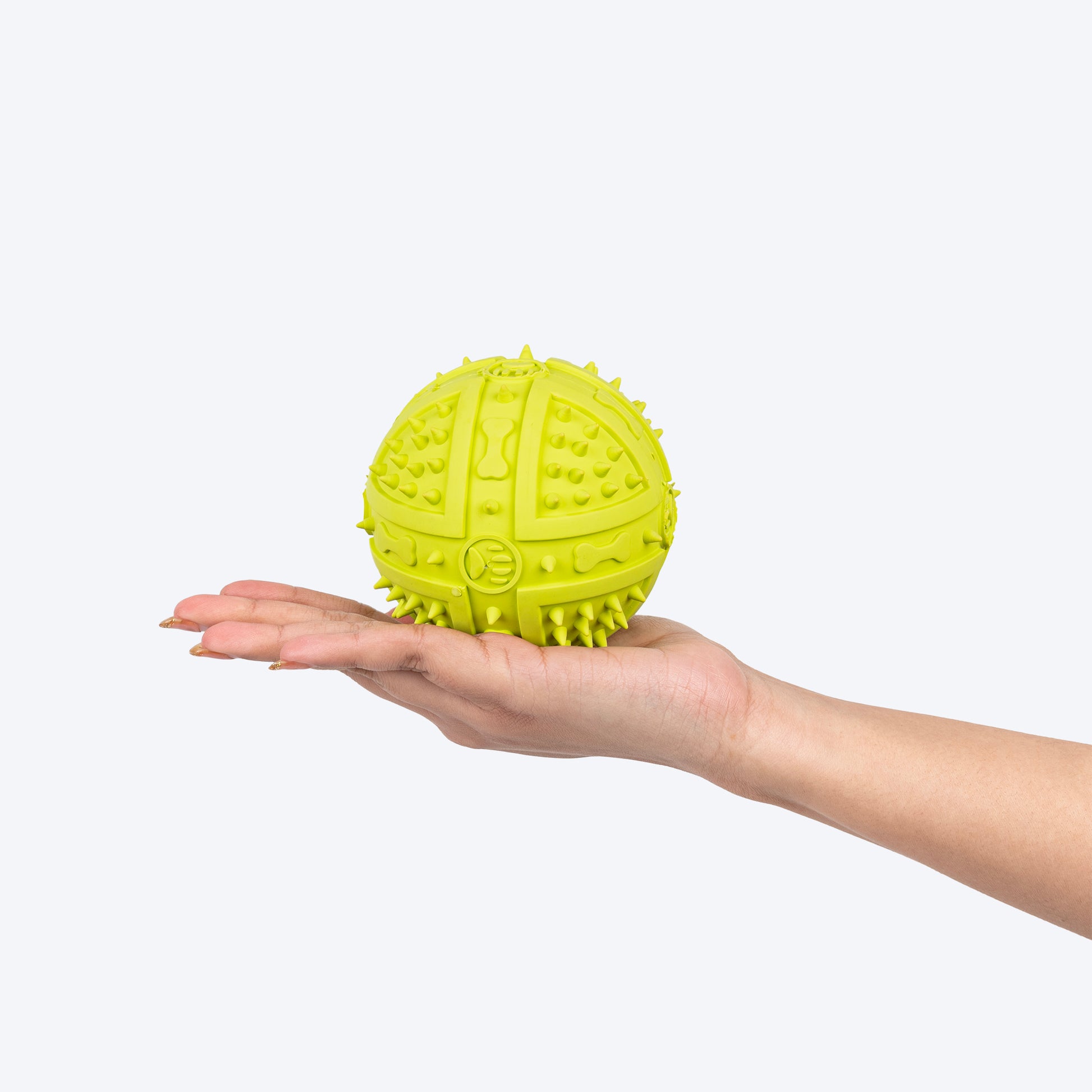 TLC Textured Ball Squeaky Chew Toy For Dog - Green - Heads Up For Tails