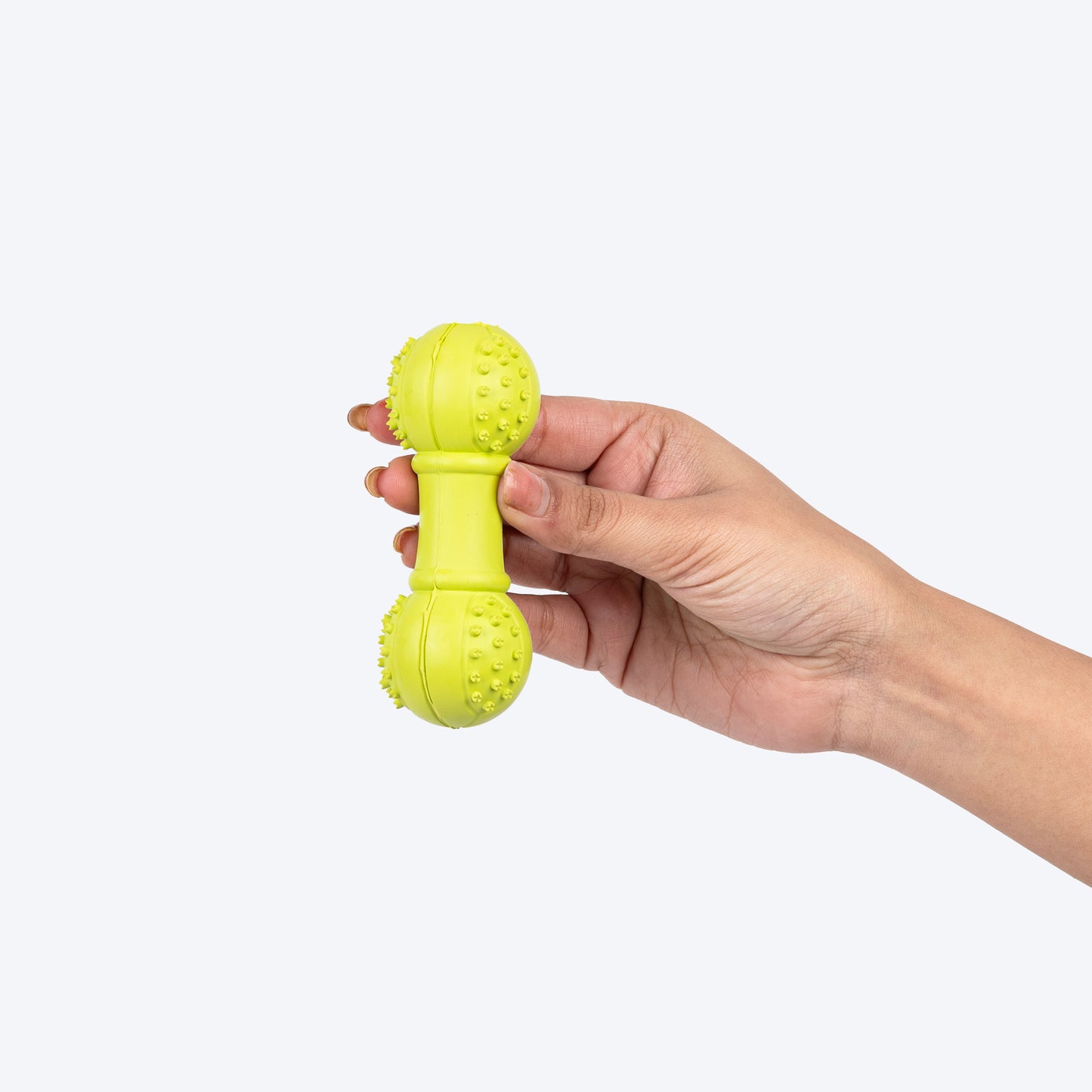 TLC Oval Textured Dumbbell Squeaky Chew Toy For Dog - Green - Heads Up For Tails