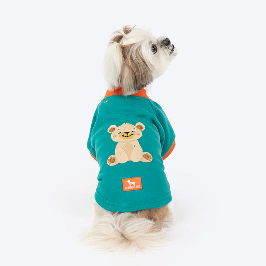 HUFT Sunny Bear Sweatshirt For Small Dog - Green - Heads Up For Tails