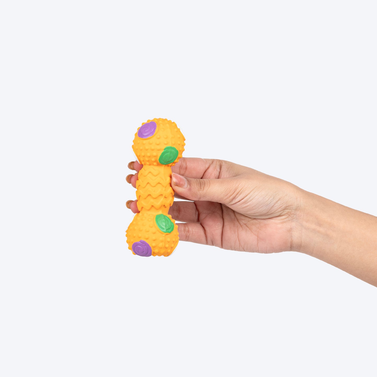 TLC Spiral Dumbbell Squeaky Chew Toy For Dog - Orange - Heads Up For Tails