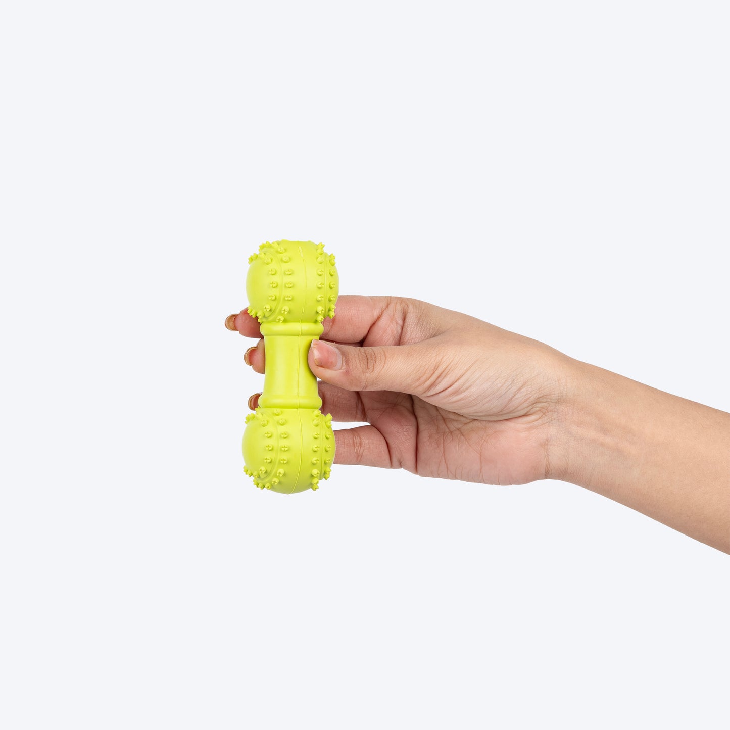 TLC Round Dumbbell Squeaky Chew Toy For Dog - Green - Heads Up For Tails