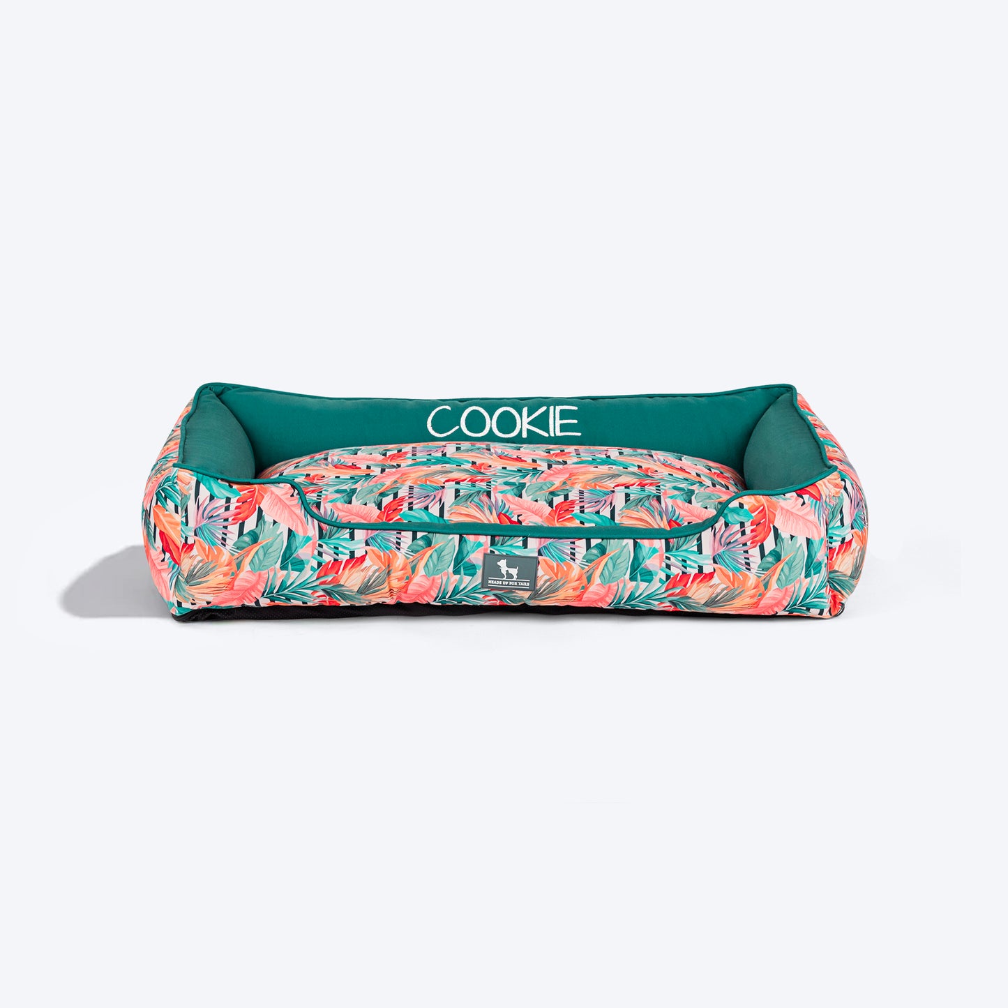 HUFT Tropical Bliss Personalised Lounger Bed For Dog - Multicolor - Heads Up For Tails