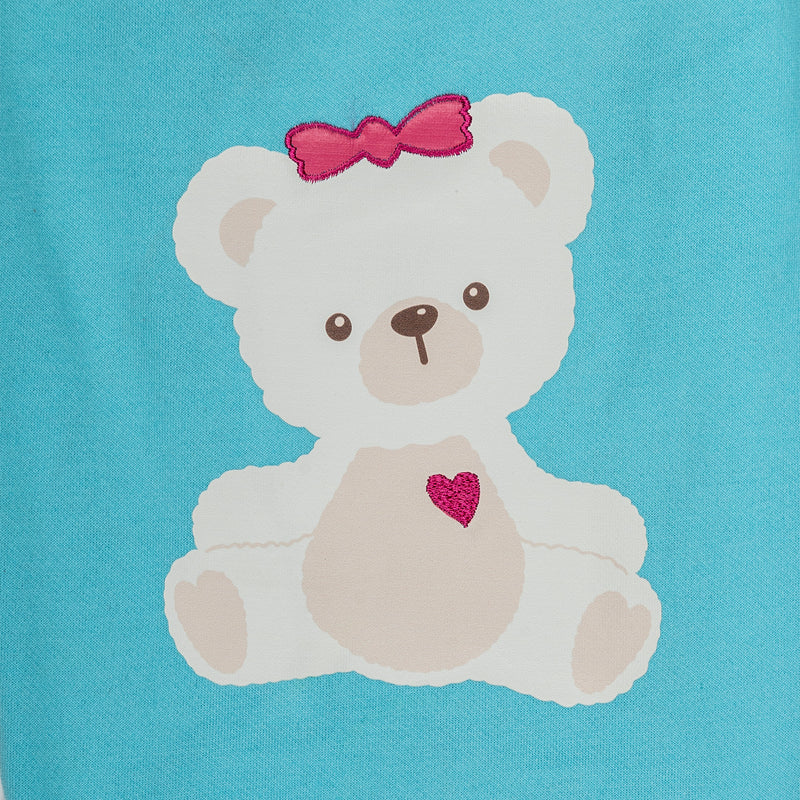 HUFT Happy Teddy Sweatshirt For Small Dog - Turquoise Blue - Heads Up For Tails