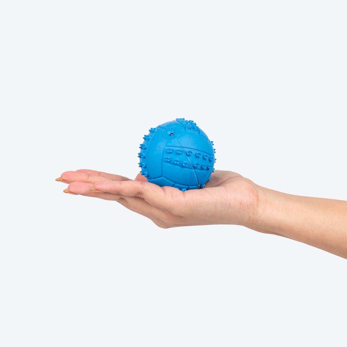TLC Textured Ball Squeaky Chew Toy For Dog - Blue - Heads Up For Tails