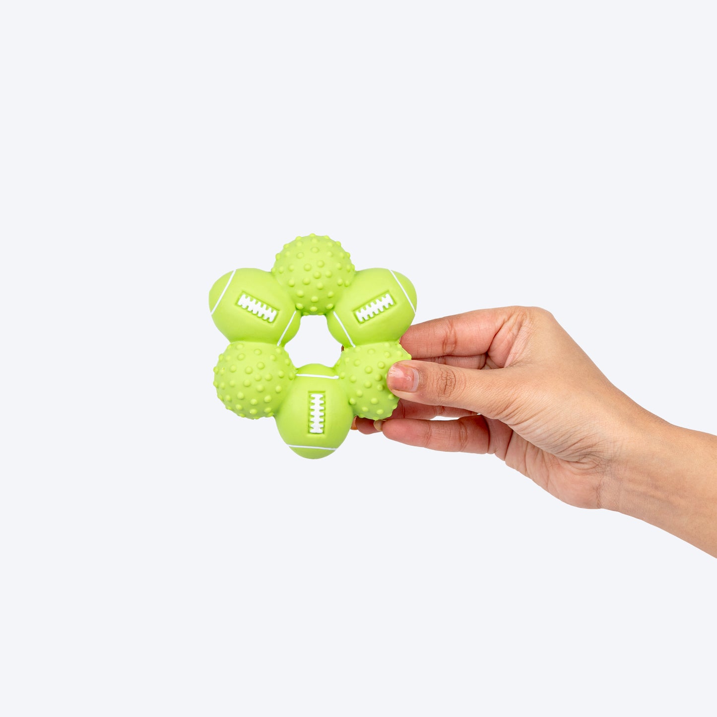 TLC Ring Of Balls Squeaky Chew Toy For Dog - Green - Heads Up For Tails