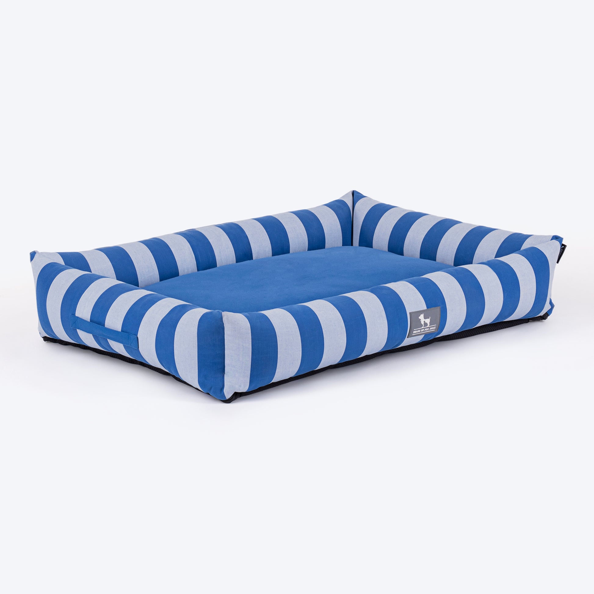 HUFT Stripe Siesta Lounger Dog Bed - Blue & White - Heads Up For Tails