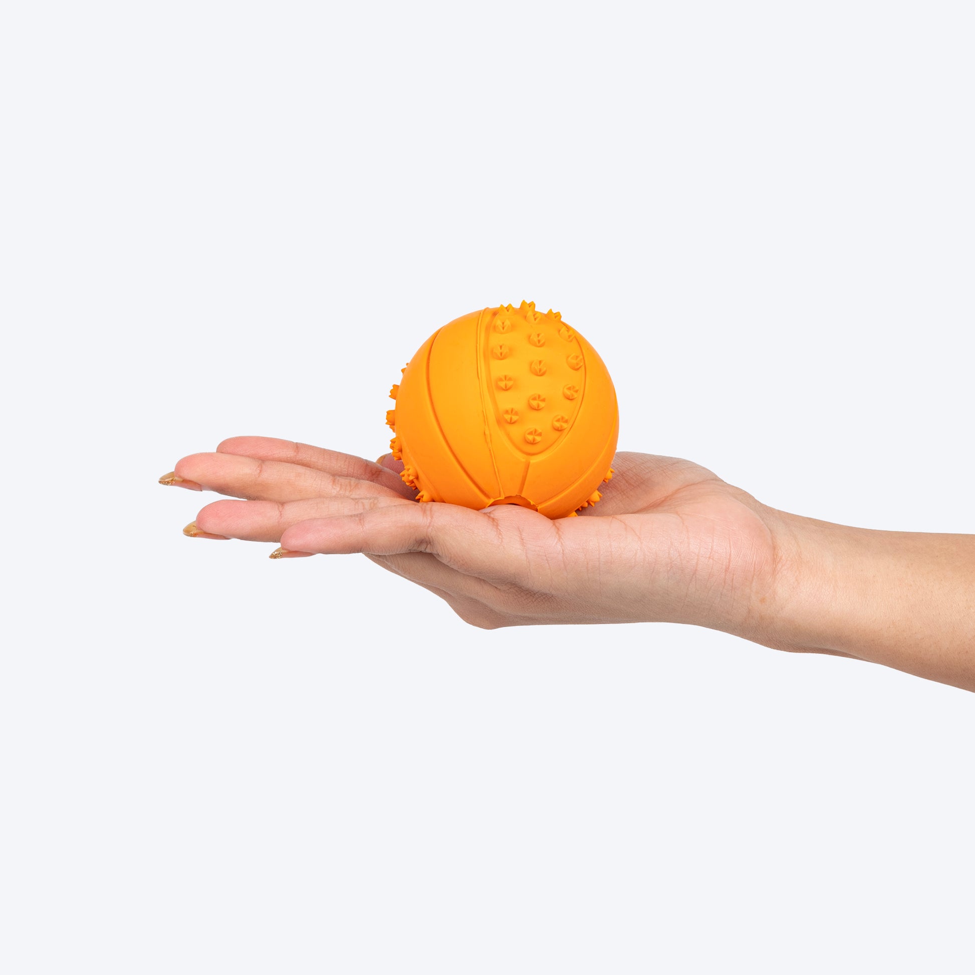 TLC Textured Ball Squeaky Chew Toy For Dog - Orange - Heads Up For Tails
