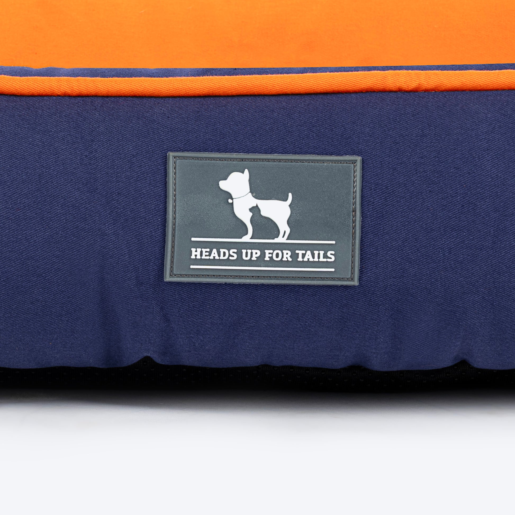 HUFT Woofie Classic Lounger Bed For Dog - Blue & Orange - Heads Up For Tails