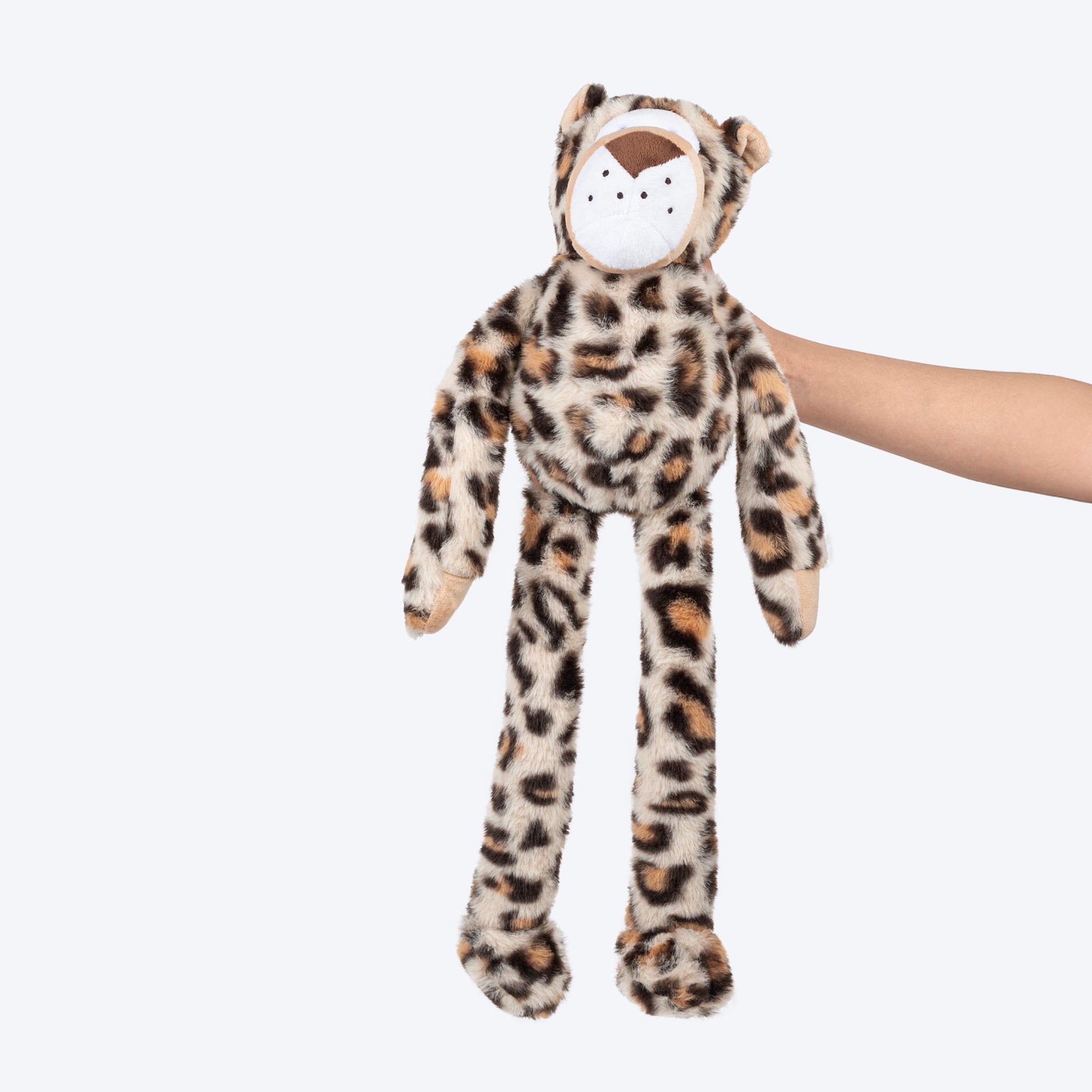 HUFT Leo Leopard Squeaky Plush Toy For Dog - Beige - Heads Up For Tails