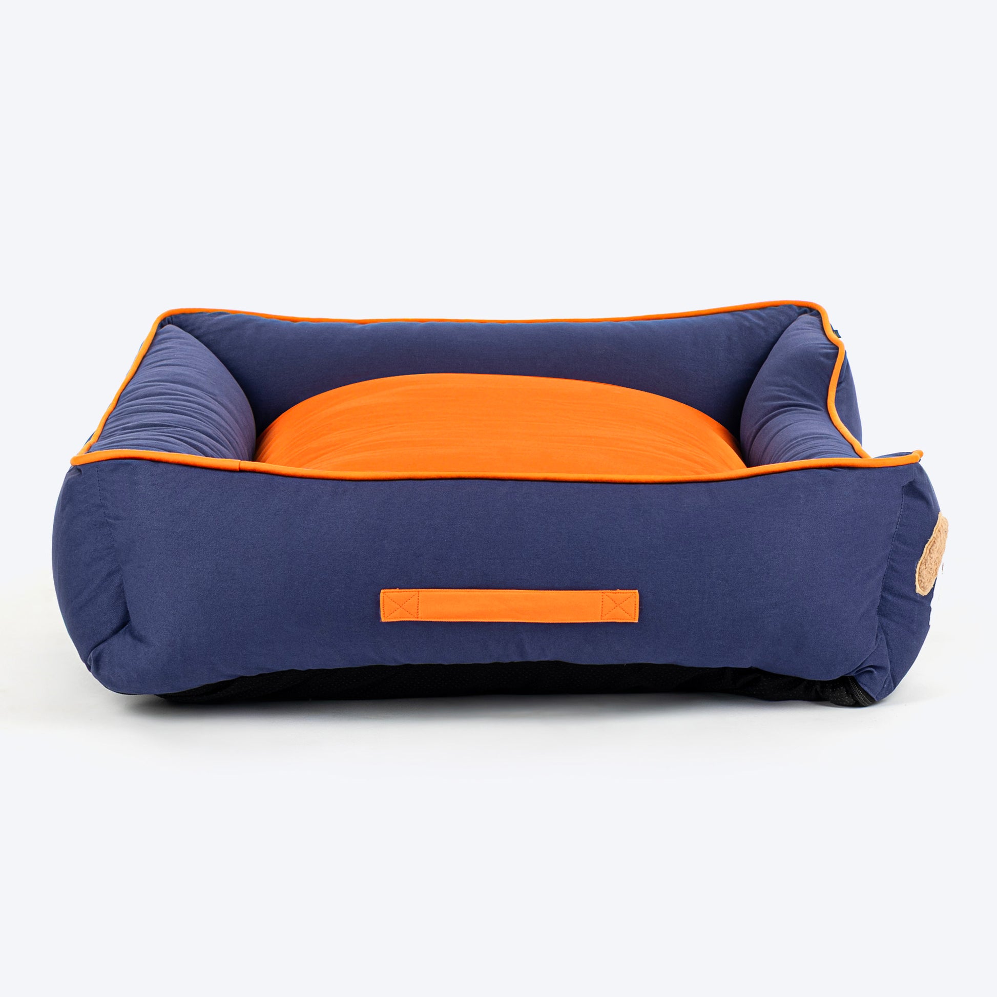 HUFT Woofie Classic Lounger Bed For Dog - Blue & Orange - Heads Up For Tails