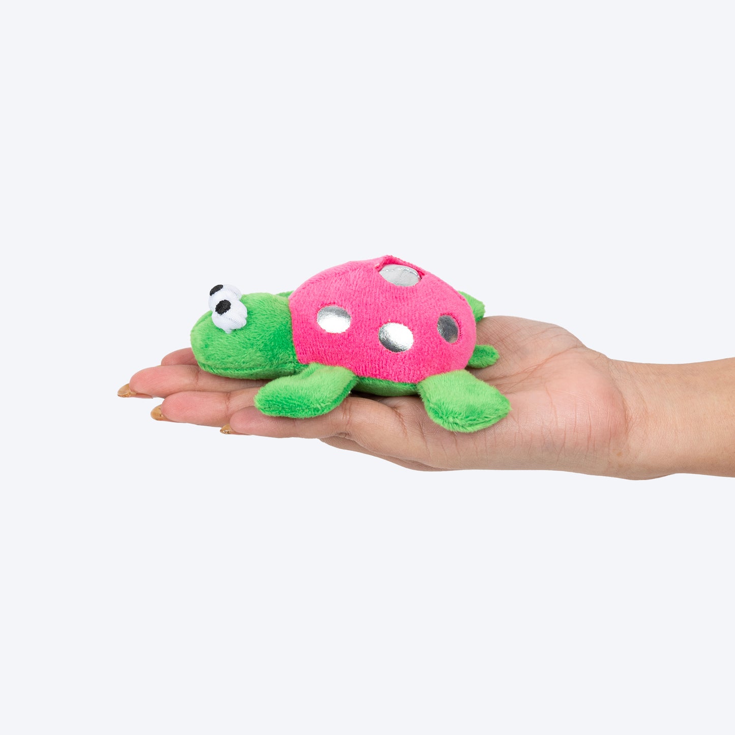 HUFT Shelly The Turtle Plush Toy With Catnip For Cat - Green & Pink - Heads Up For Tails