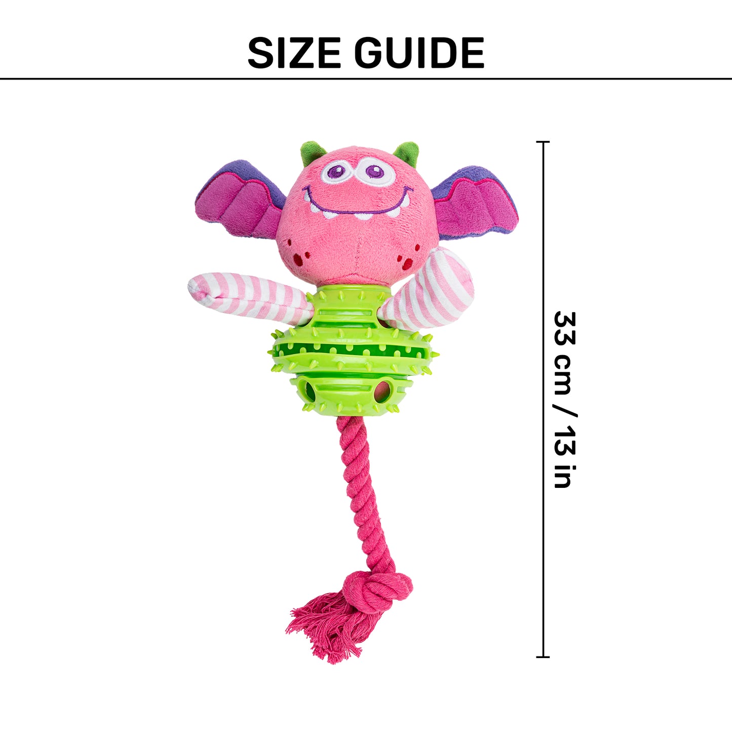 Dash Dog Monster Monty Chew Toy For Dog - Multicolor - Heads Up For Tails
