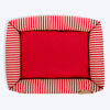 HUFT Bear Stripes Lounger Bed For Dog - Red & Ivory - Heads Up For Tails