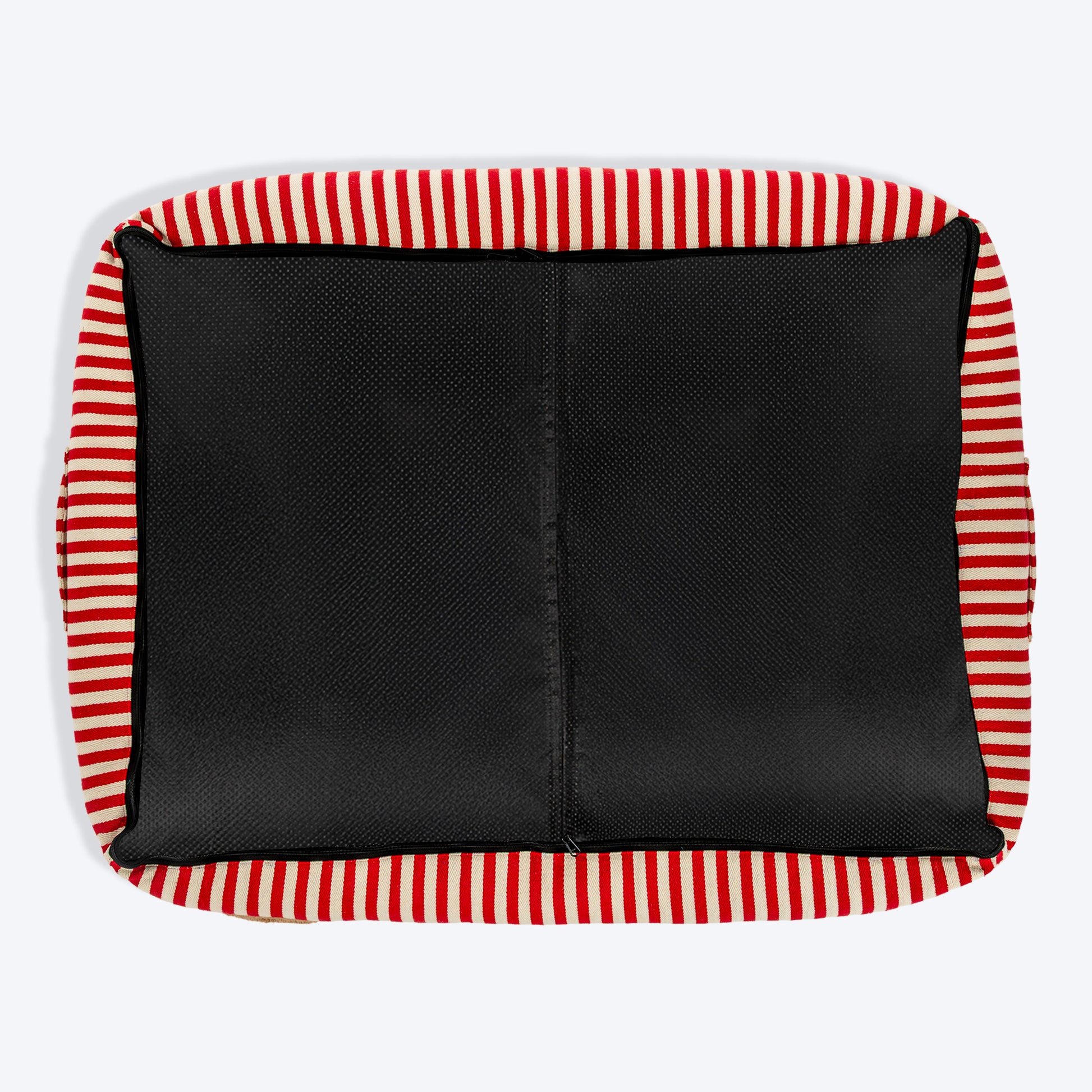HUFT Bear Stripes Lounger Bed For Dog - Red & Ivory - Heads Up For Tails
