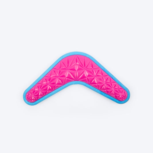 Dash Dog Back-Track Boomerang Chew Toy For Dog - Pink - Heads Up For Tails