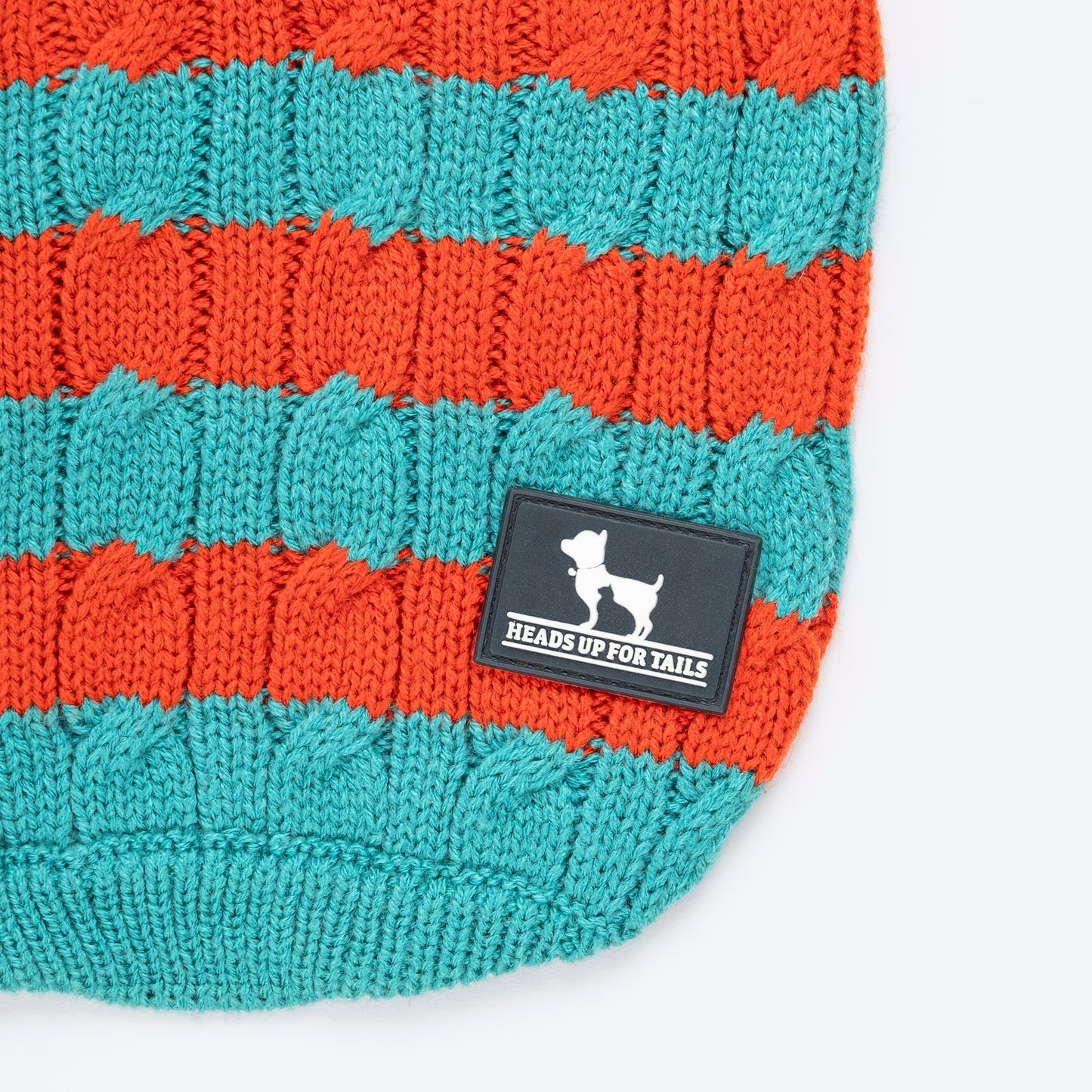 HUFT Snug Stripes Sweater For Cat - Turquoise & Orange_05
