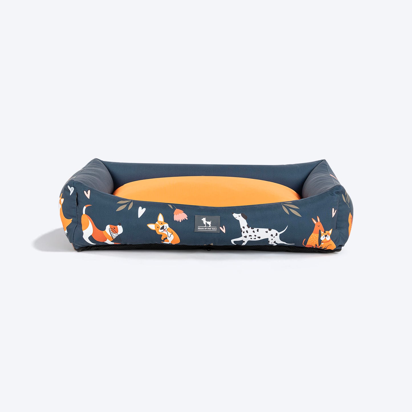 HUFT Dogs in Bloom Lounger Bed For Dog - Navy Blue - Heads Up For Tails