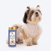 HUFT YIMT Snooze Time Special Chamomile & Lavender Dog Biscuits, 200 gm, with a dog sitting beside the packaging