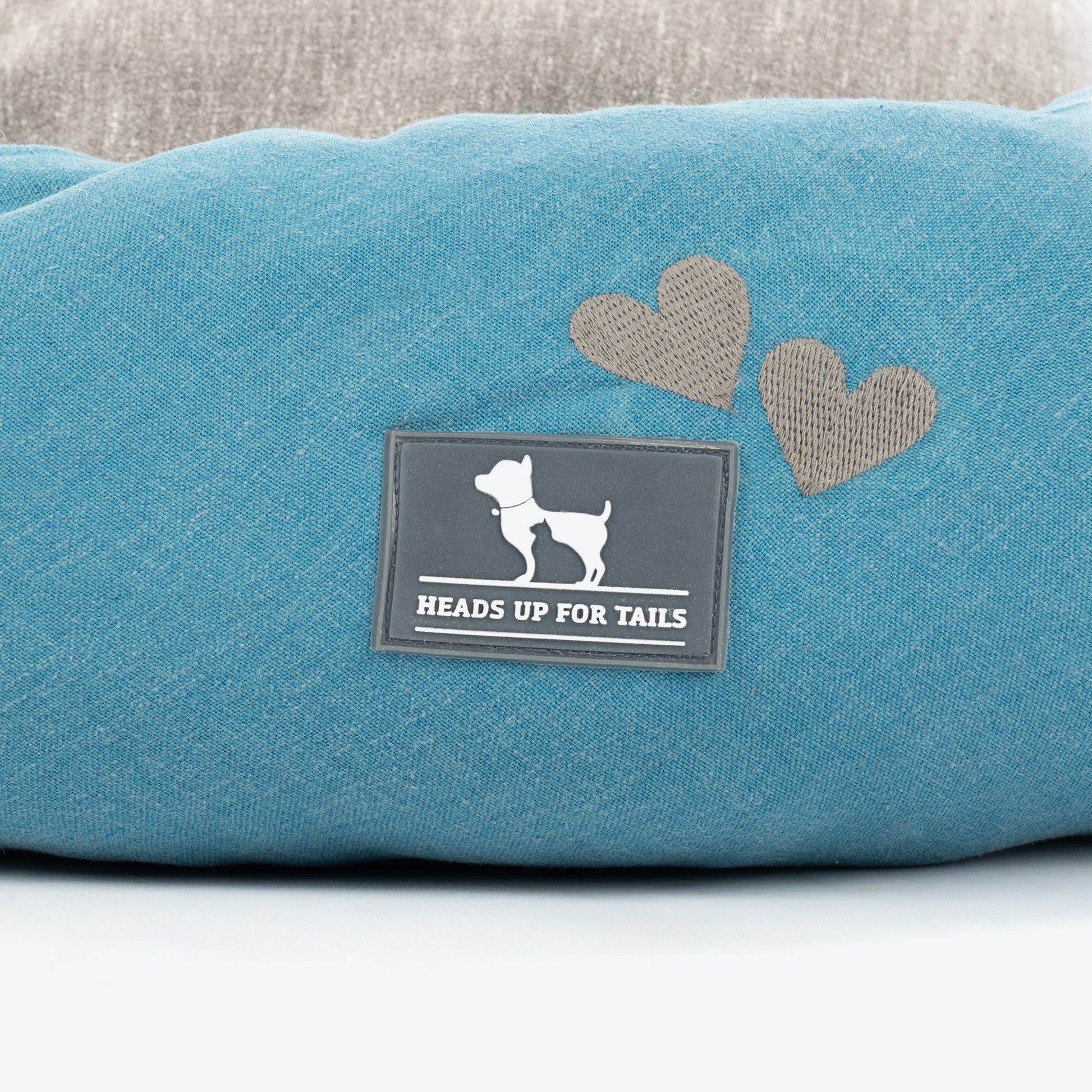 HUFT Dreamy Donut Bed For Cat & Puppy - Teal & Grey - Heads Up For Tails