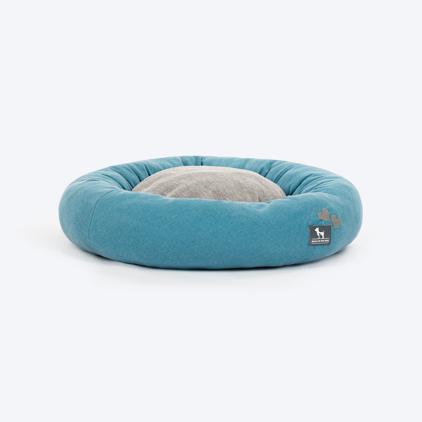 HUFT Dreamy Donut Bed For Cat & Puppy - Teal & Grey - Heads Up For Tails