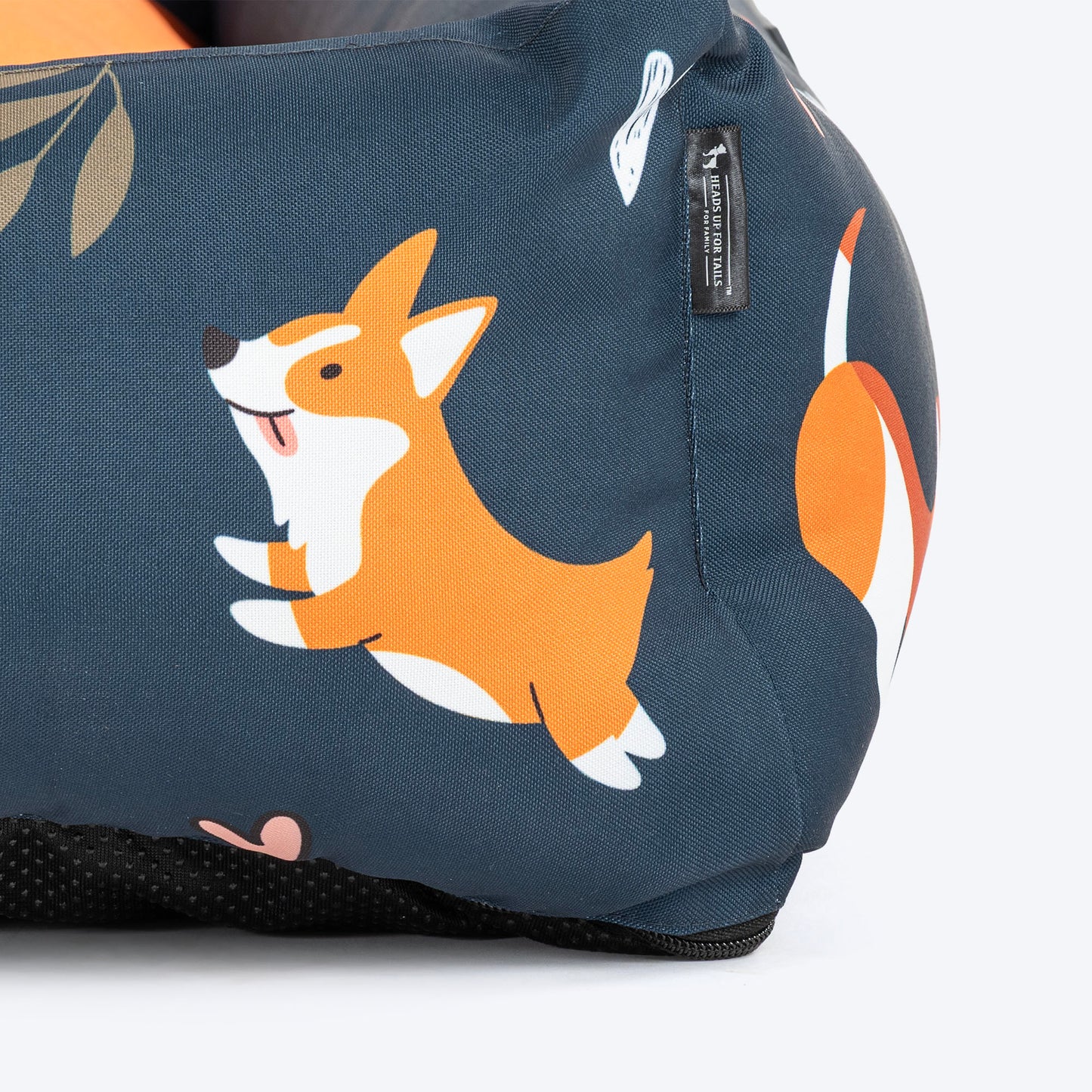 HUFT Dogs in Bloom Lounger Bed For Dog - Navy Blue - Heads Up For Tails