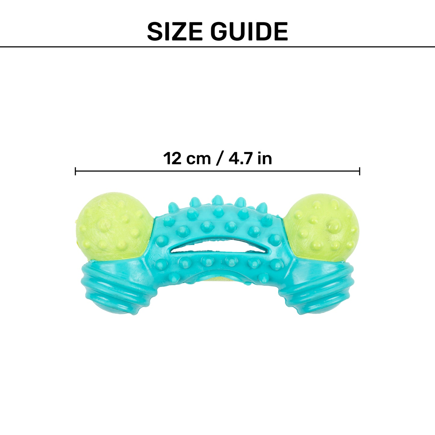 Dash Dog Crunch-A-Bone Chew Toy For Dog - Green & Turquoise - Heads Up For Tails