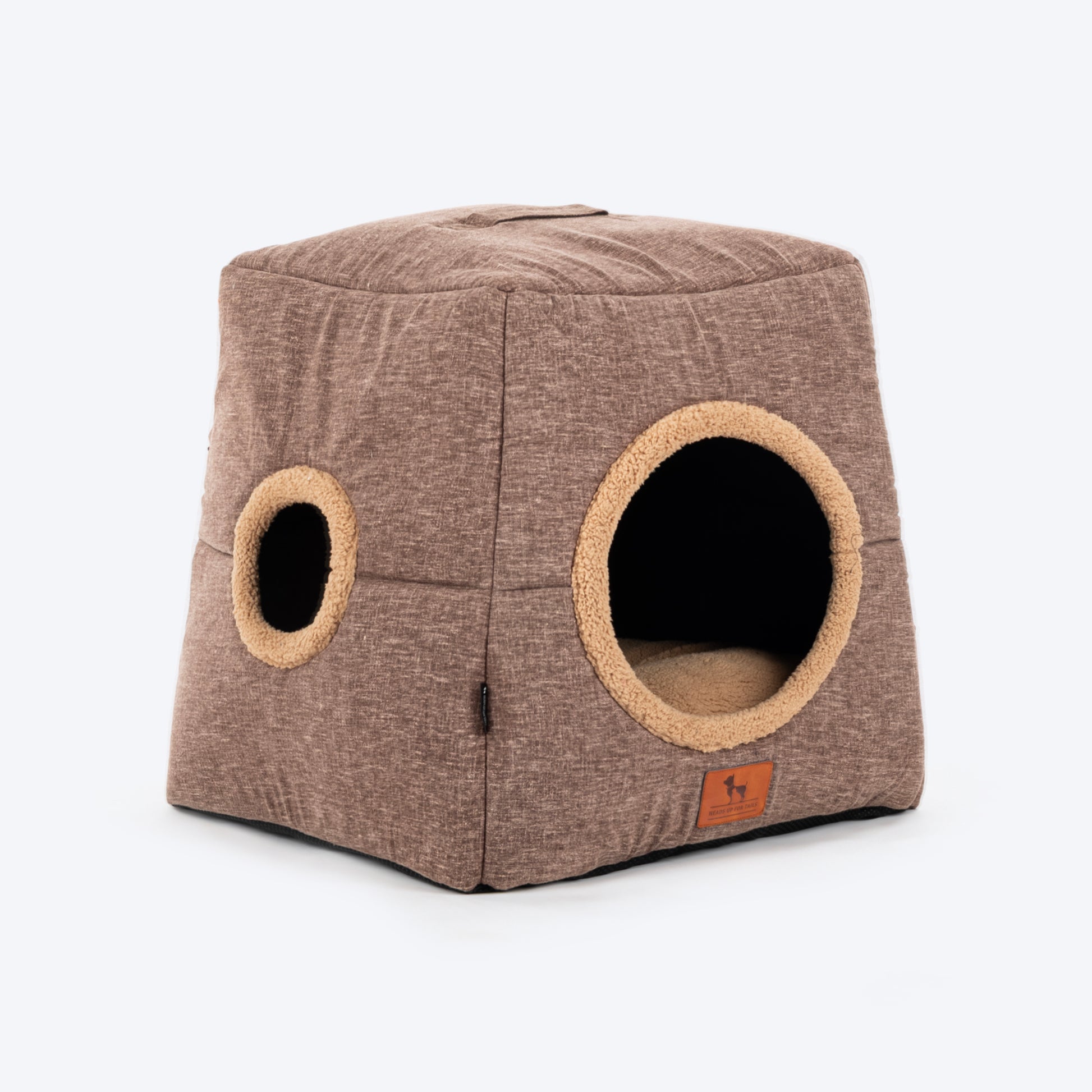 HUFT Furbulous Tent Bed For Cat - Brown & Beige - Heads Up For Tails