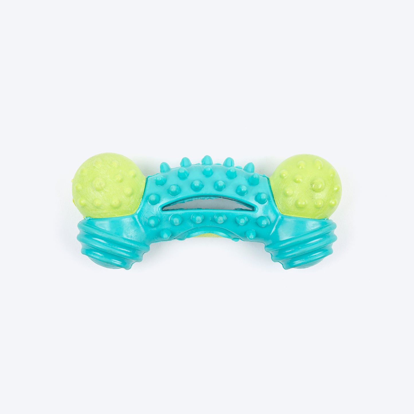 Dash Dog Crunch-A-Bone Chew Toy For Dog - Green & Turquoise - Heads Up For Tails