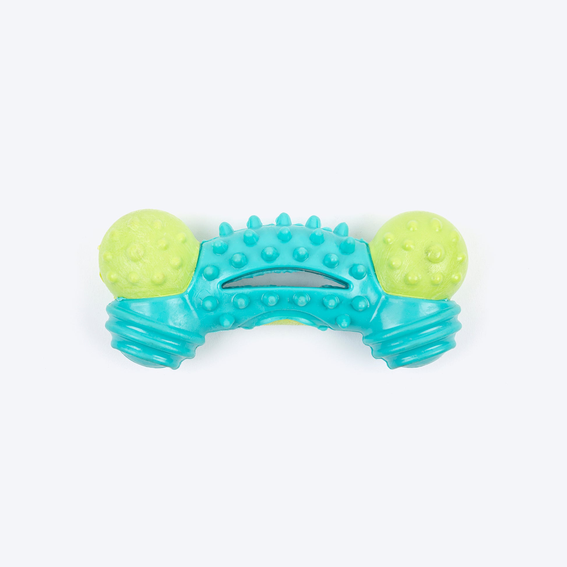 Dash Dog Crunch-A-Bone Chew Toy For Dog - Green & Turquoise - Heads Up For Tails