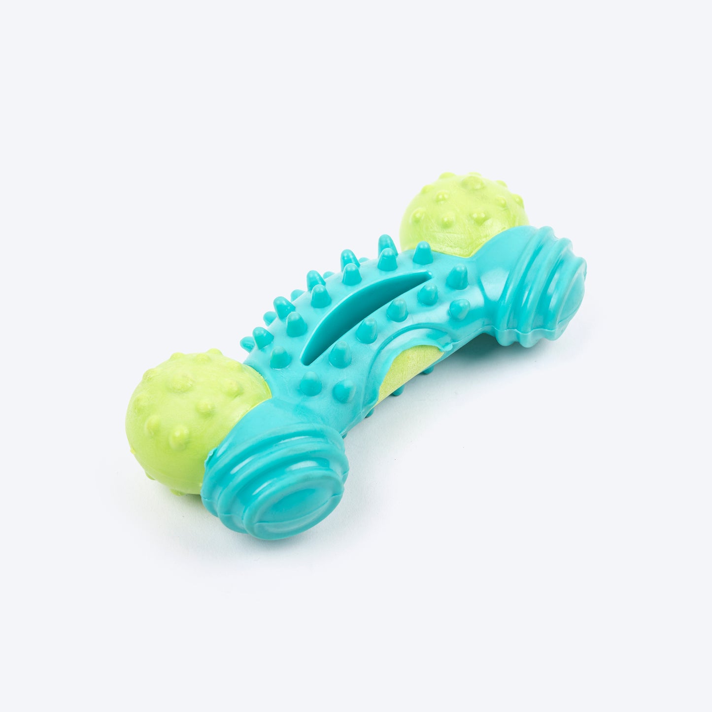 Dash Dog Crunch-A-Bone Chew Toy For Dog - Green & Turquoise - Heads Up For Tails