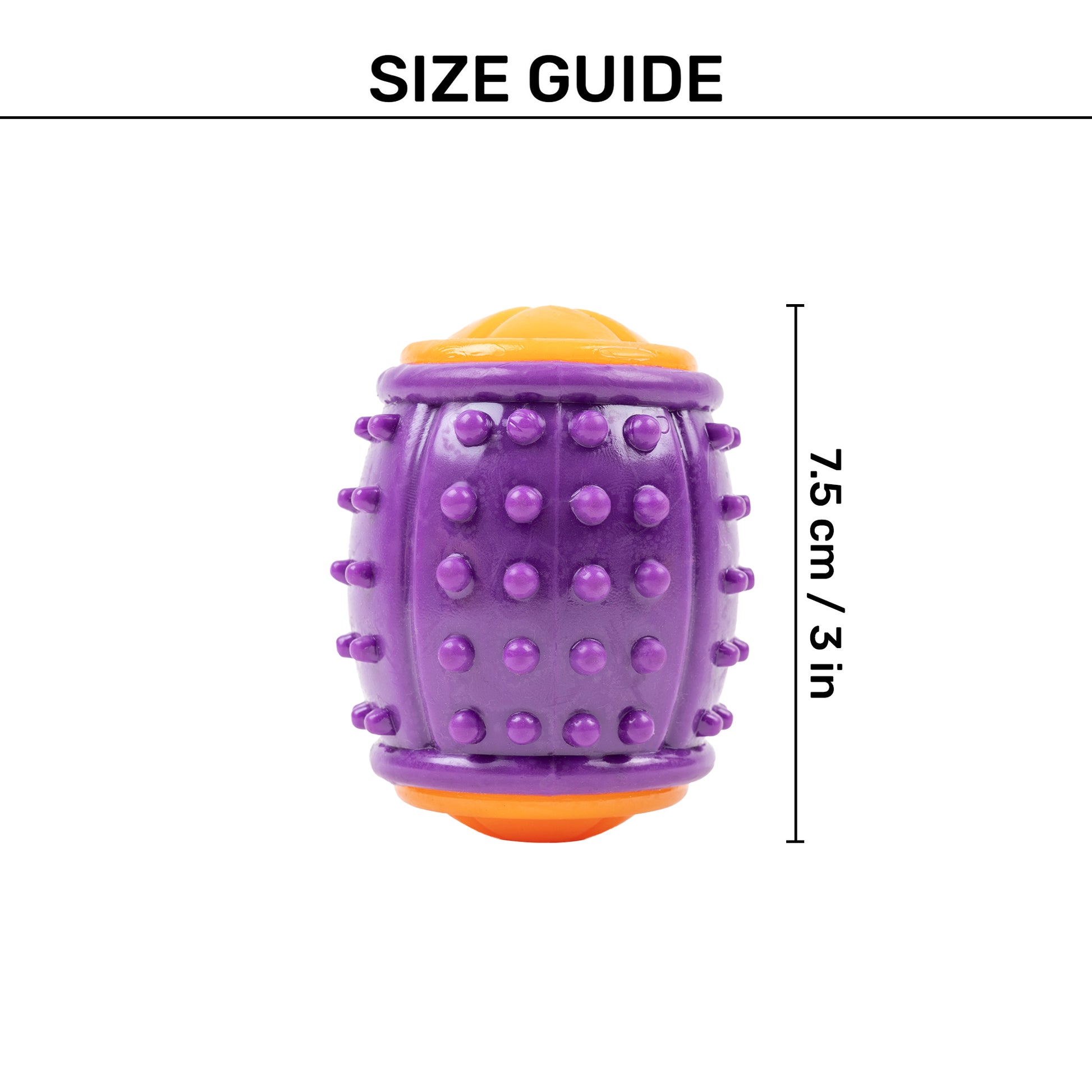 Dash Dog Spikey Sprinter Chew Toy For Dog - Purple & Orange - Heads Up For Tails