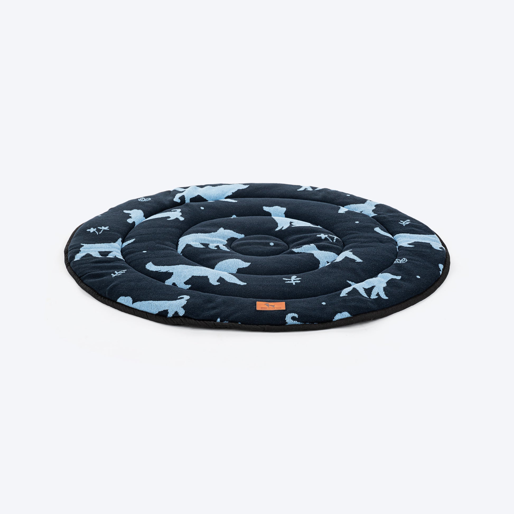 HUFT Shadow Tails Round Mat For Dog - Blue - Heads Up For Tails