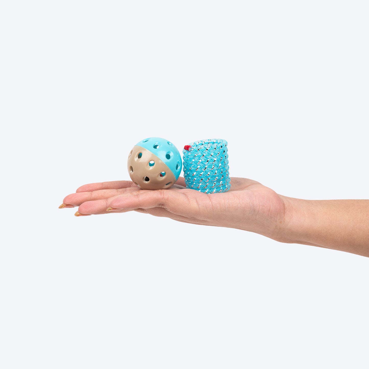 HUFT Furry Frenzy Interactive Toy For Cat - Blue - Set Of 3 - Heads Up For Tails