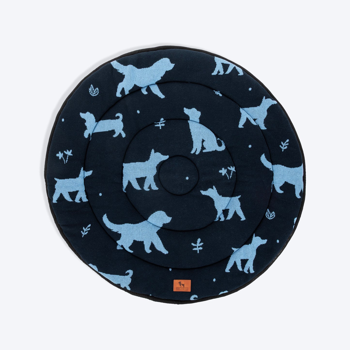 HUFT Shadow Tails Round Mat For Dog - Blue - Heads Up For Tails