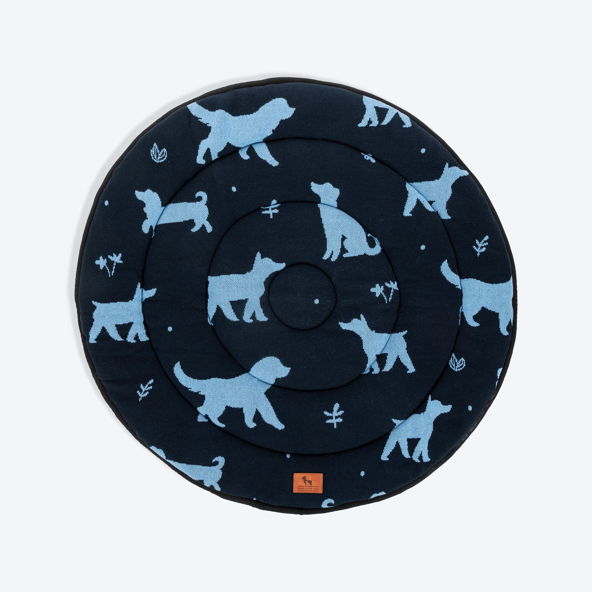 HUFT Shadow Tails Round Mat For Dog - Blue - Heads Up For Tails